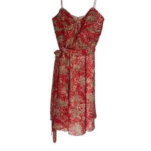 Lauren by Ralph Lauren Coral Tan Floral Sleeveless Dress sz 14 P3